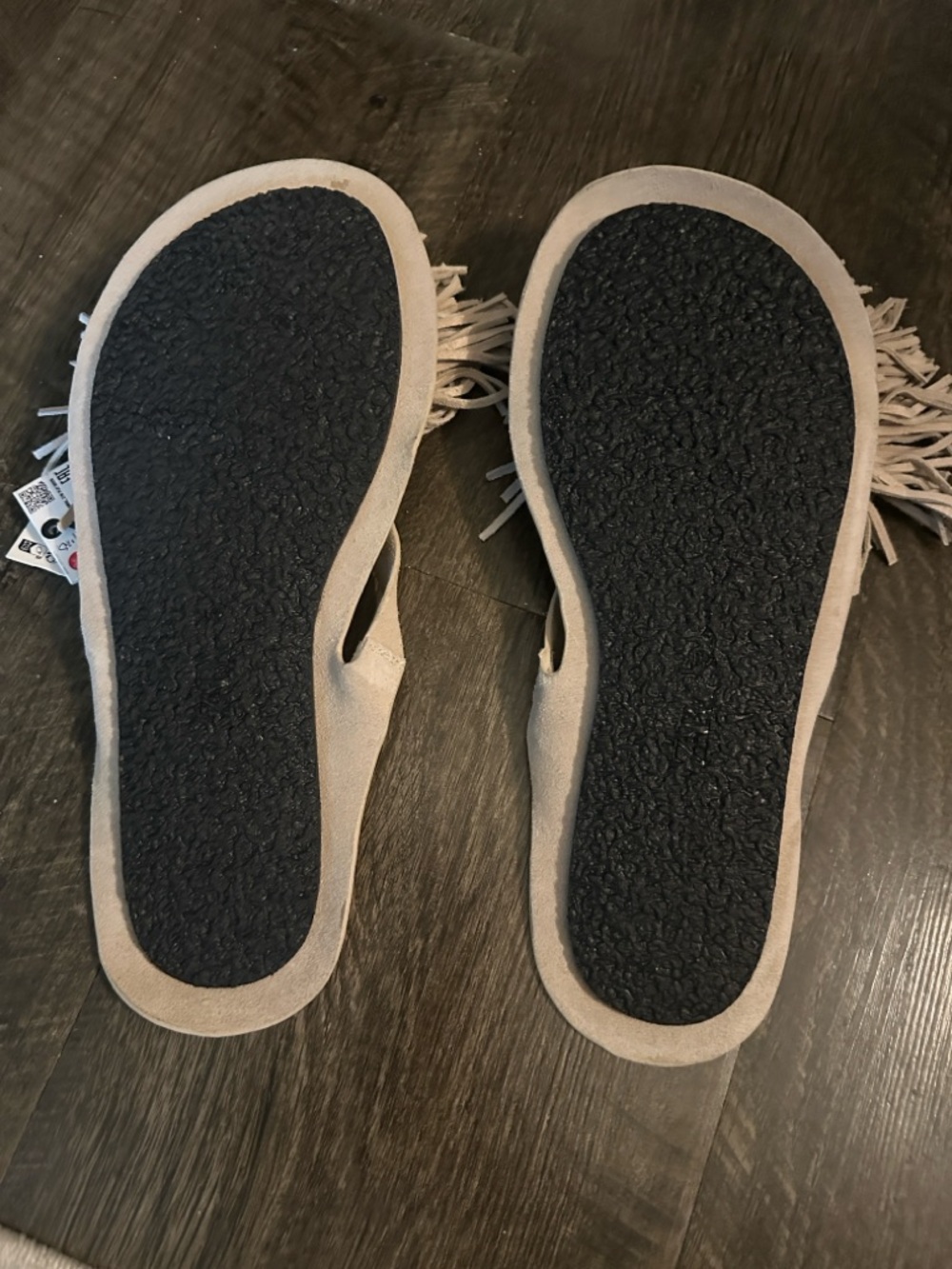NEW - Zara Beige Fringe Suede Slide Sandal - Size 10 - Picture 6 of 6